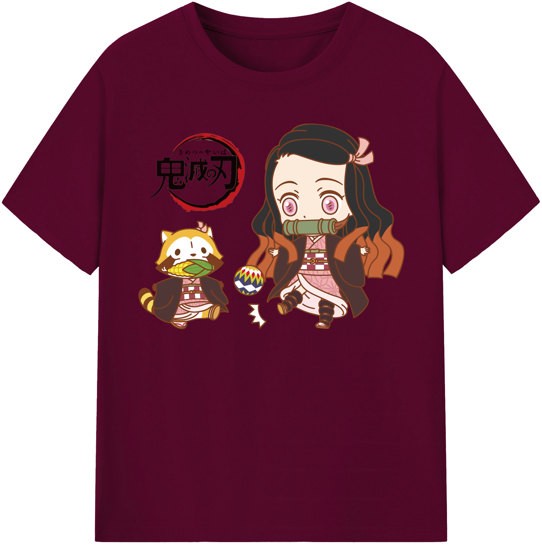 （画像用） 鬼滅の刃（きめつのやいば）竈門 禰󠄀豆子／かまど ねずこ Kamado Nezuko レディースカジュアルプリントTシャツ（綿100％）